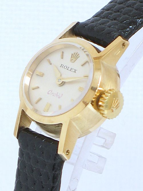 fig 2. BEAUTIFUL SOLID 18CT GOLD ROLEX ORCHID PRECISION LADIES COCKTAIL WATCH c1960
