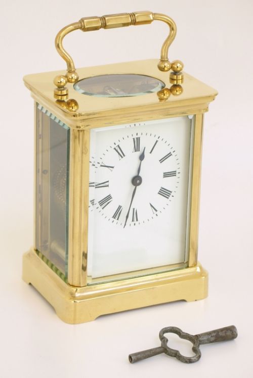 fig 1. BEAUTIFUL VICTORIAN GOLD PLATED CARRIAGE CLOCK C1860