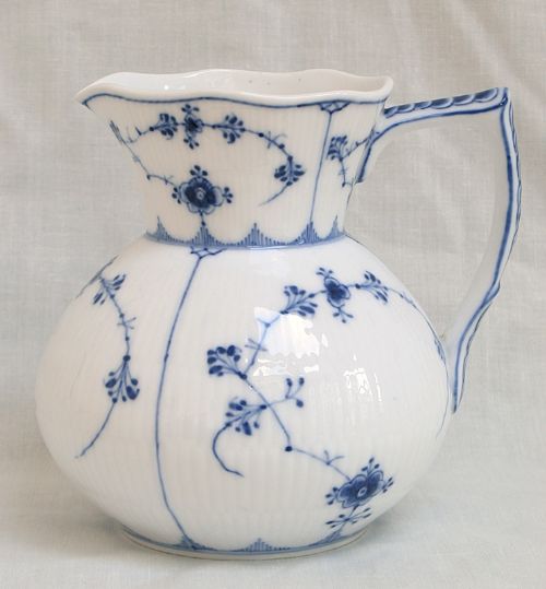 fig 3. RARE ROYAL COPENHAGEN BLUE FLUTED MILK WATER JUG DANMARK FIRST QUALITY 1894-1900