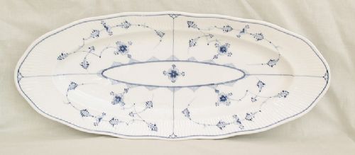 Rare Large Royal Copenhagen Blue Fluted Lace Salmon or Fish Platter First Quality C1870-1890