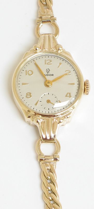 fig 1. BEAUTIFUL SOLID 9ct GOLD LADIES ROLEX TUDOR COCKTAIL WATCH c1952
