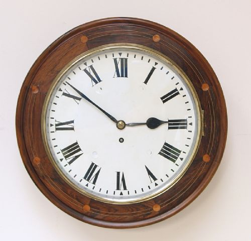 Beautiful Victorian Rosewood and Inlay Chain Driven Fusee Wall Clock C1890
