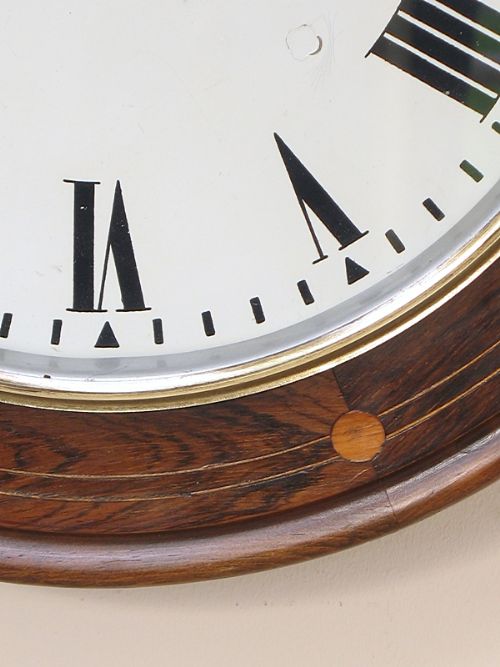 fig 1. BEAUTIFUL VICTORIAN ROSEWOOD AND INLAY CHAIN DRIVEN FUSEE WALL CLOCK C1890