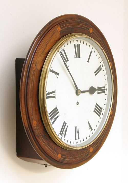 fig 2. BEAUTIFUL VICTORIAN ROSEWOOD AND INLAY CHAIN DRIVEN FUSEE WALL CLOCK C1890