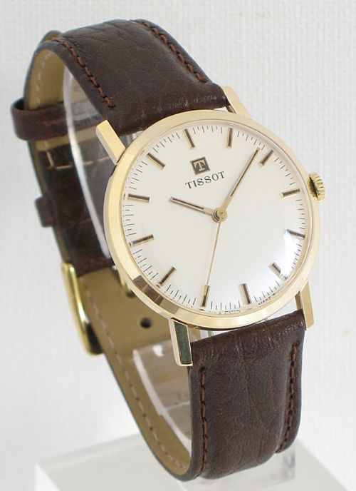 fig 2. STUNNING MINT CONDITION SOLID 9ct GOLD TISSOT MENS WATCH WITH ORIGINAL BOX 