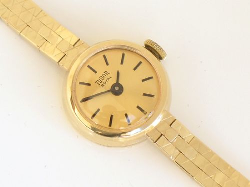 fig 1. EXQUISITE SOLID 9ct GOLD LADIES ROLEX TUDOR ROYAL COCKTAIL WATCH