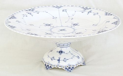 Rare Large Royal Copenhagen Blue Fluted Lace Comport or Centre Piece C1880-1920