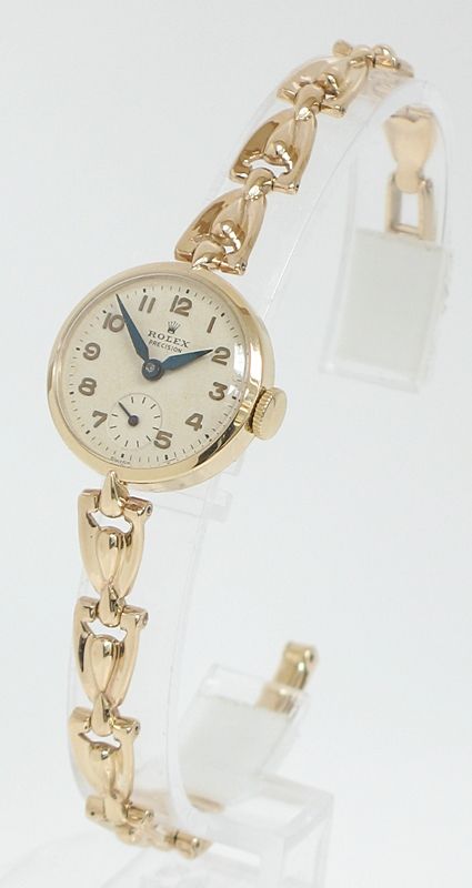 Exquisite Solid 9ct Gold Ladies Rolex Precision Cocktail Watch C1955