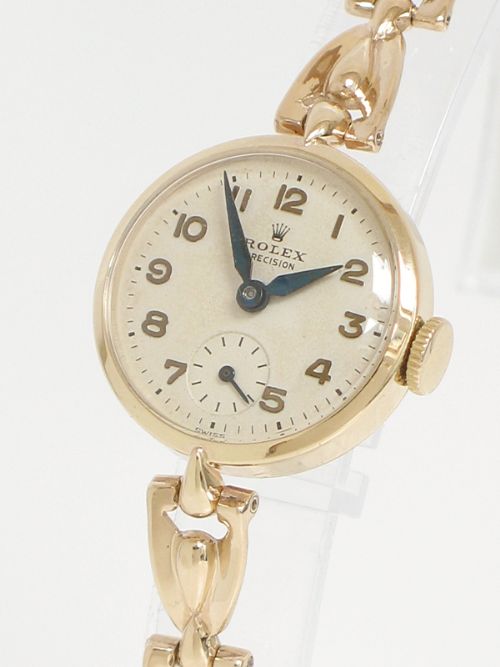fig 1. EXQUISITE SOLID 9ct GOLD LADIES ROLEX PRECISION COCKTAIL WATCH c1955