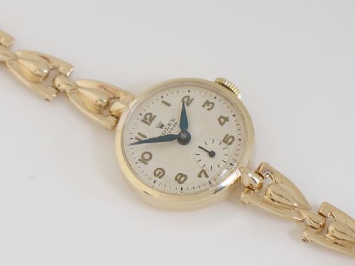 fig 2. EXQUISITE SOLID 9ct GOLD LADIES ROLEX PRECISION COCKTAIL WATCH c1955