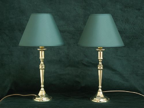 Superb Pair of Victorian Solid Brass Table or Desk Lamps C1890
