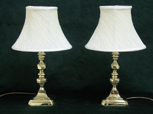 Beautiful Victorian Pair Solid Brass Table Lamps C1890