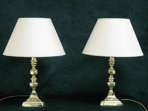 fig 3. BEAUTIFUL VICTORIAN PAIR SOLID BRASS TABLE LAMPS C1890
