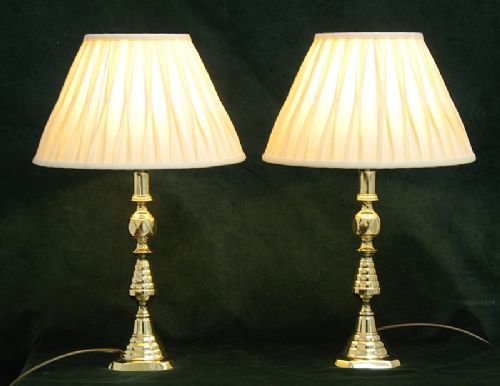 fig 1. STUNNING VICTORIAN PAIR SOLID BRASS TABLE LAMPS C1890