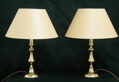 Stunning Pair of Victorian Solid Brass Desk or Table Lamps C1890