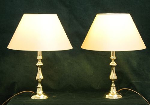 fig 1. STUNNING PAIR OF VICTORIAN SOLID BRASS DESK OR TABLE LAMPS C1890