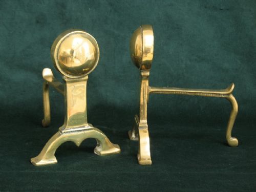 fig 1. LOVELY PAIR OF SOLID BRASS VICTORIAN FIRE DOGS C1880