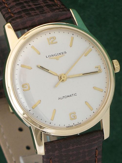 fig 1. SUPERB SOLID 9ct GOLD LONGINES AUTOMATIC MENS WATCH