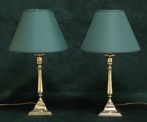 Superb Pair Genuine Georgian Solid Brass Desk or Table Lamps C1820
