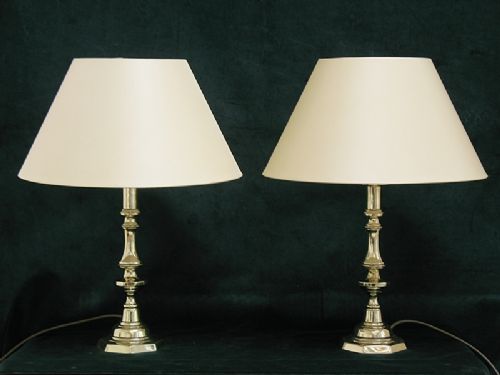Stunning Pair of Victorian Solid Brass Desk or Table Lamps C1880