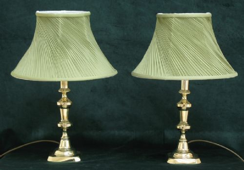 fig 2. STUNNING VICTORIAN PAIR SOLID BRASS TABLE OR DESK LAMPS C1880