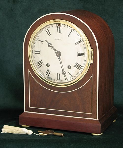 Beautiful Mahogany and Ivory Full Westminster Chime Winterhalder and Hofmeier Bracket or Mantle Clock 1890.