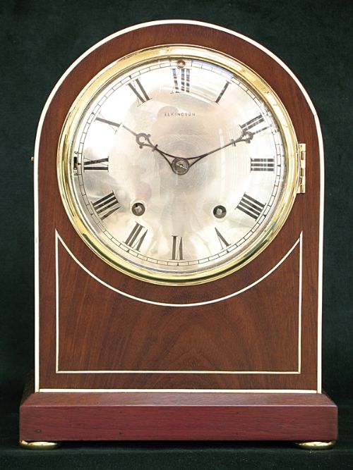 fig 1. BEAUTIFUL MAHOGANY AND IVORY FULL WESTMINSTER CHIME WINTERHALDER AND HOFMEIER BRACKET OR MANTLE CLOCK 1890.