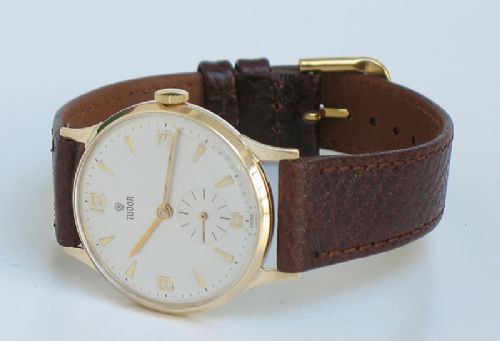 fig 6. SOLID 9CT GOLD ROLEX TUDOR MENS WATCH C1960