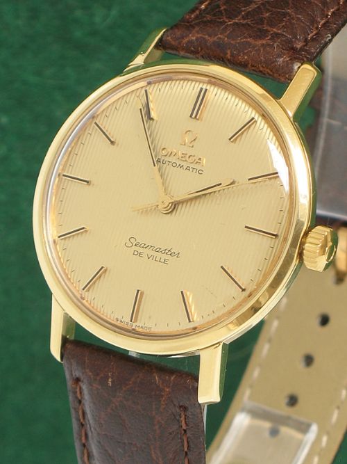 fig 2. EXCEPTIONAL SOLID 18CT GOLD OMEGA SEAMASTER DEVILLE AUTOMATIC MENS WATCH C1960