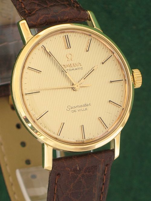 fig 3. EXCEPTIONAL SOLID 18CT GOLD OMEGA SEAMASTER DEVILLE AUTOMATIC MENS WATCH C1960
