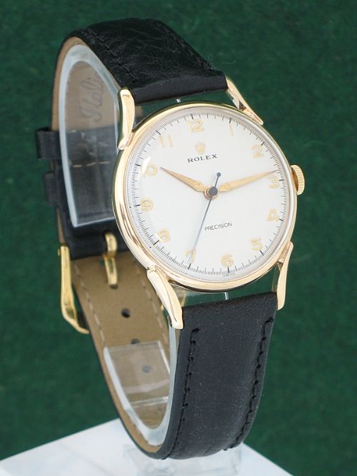 fig 1. SUPERB SOLID 9CT GOLD ROLEX PRECISION MENS WATCH C1957-58