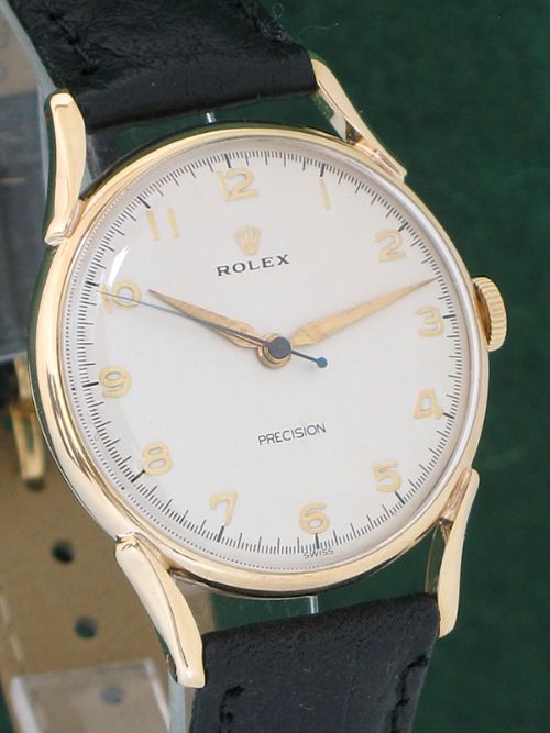 fig 2. SUPERB SOLID 9CT GOLD ROLEX PRECISION MENS WATCH C1957-58