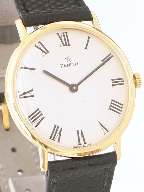 fig 2. EXCEPTIONAL SOLID 18ct GOLD ZENITH 17 JEWEL CAL 2310 MENS WATCH c1960