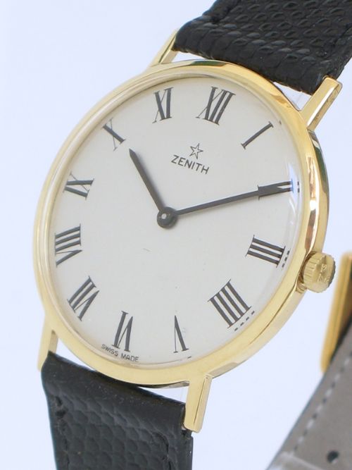 fig 3. EXCEPTIONAL SOLID 18ct GOLD ZENITH 17 JEWEL CAL 2310 MENS WATCH c1960