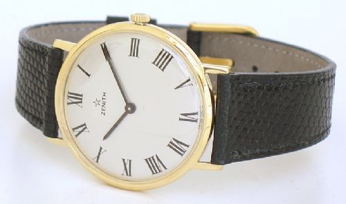 fig 4. EXCEPTIONAL SOLID 18ct GOLD ZENITH 17 JEWEL CAL 2310 MENS WATCH c1960