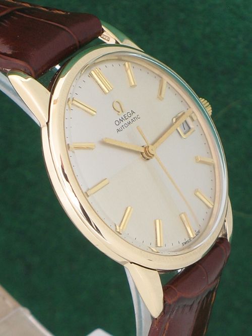 fig 5. STUNNING SOLID 9ct GOLD OMEGA CAL 565 AUTOMATIC HARLEQUIN DIAL MENS WATCH