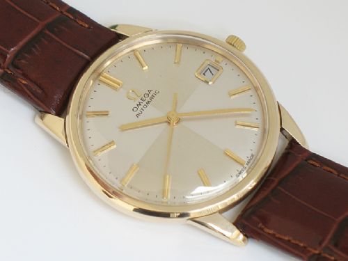 fig 8. STUNNING SOLID 9ct GOLD OMEGA CAL 565 AUTOMATIC HARLEQUIN DIAL MENS WATCH
