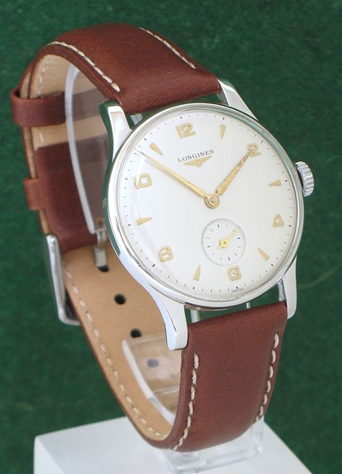 fig 1. STUNNING LONGINES 12.68Z STAINLESS STEEL MENS WATCH C1958