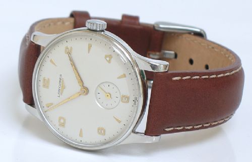 fig 3. STUNNING LONGINES 12.68Z STAINLESS STEEL MENS WATCH C1958