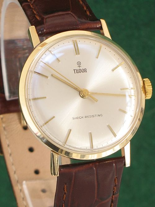 fig 2. MINT CONDITION SOLID 9CT GOLD ROLEX TUDOR MENS WATCH c1960