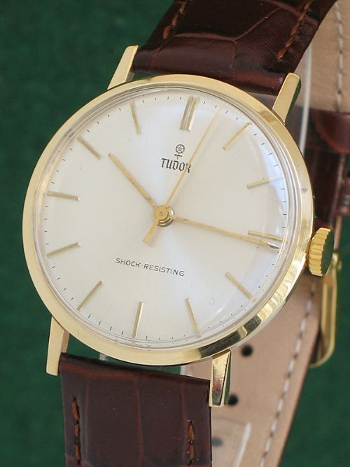 fig 3. MINT CONDITION SOLID 9CT GOLD ROLEX TUDOR MENS WATCH c1960