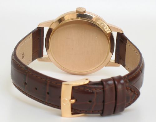 fig 3. STUNNING RARE SOLID 18ct ROSE GOLD OMEGA OVERSIZE CAL 266 MENS WATCH 1952-3
