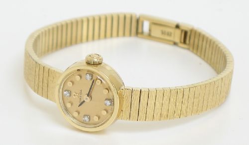 fig 6. EXQUISITE SOLID 18ct GOLD AND DIAMONDS LADIES OMEGA COCKTAIL WATCH c1960