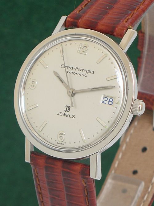 fig 2. SUPERB STAINLESS STEEL GIRARD-PERREGAUX GYROMATIC MENS WATCH