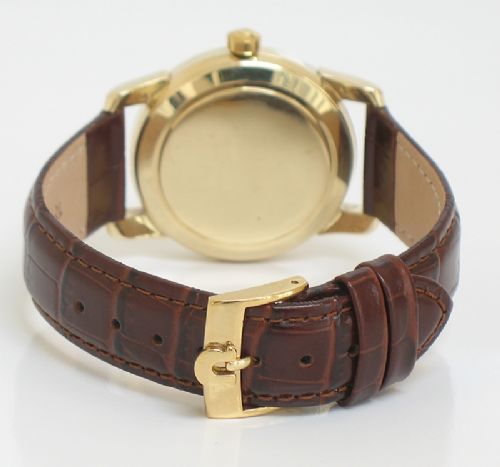 fig 4. STUNNING RARE SOLID 14CT GOLD OMEGA SEAMASTER AUTOMATIC CAL 503 MENS WATCH WITH ORIGINAL BOX c1956