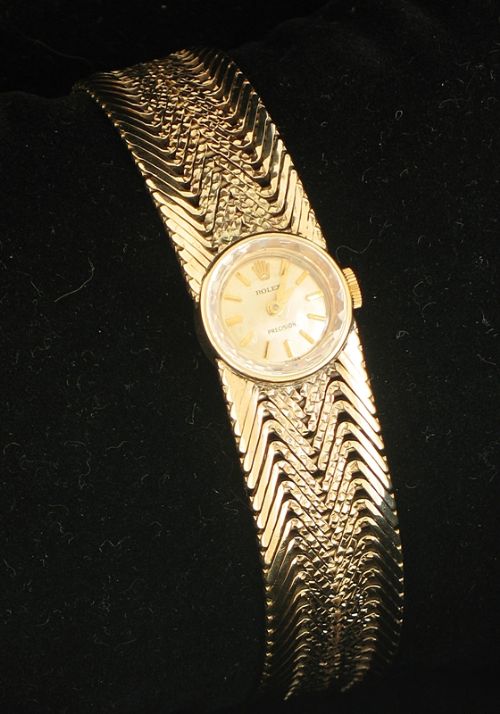 fig 9. EXQUISITE SOLID 9CT GOLD LADIES ROLEX PRECISION COCKTAIL WATCH ORIGINAL PAPERS