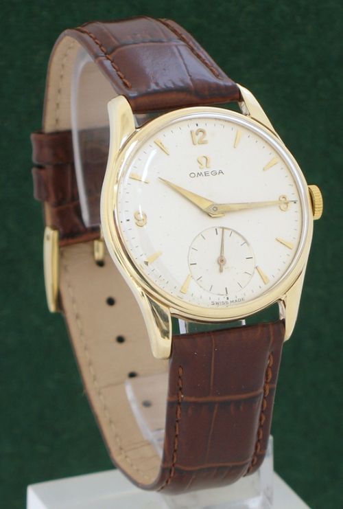 fig 1. COMPLETELY ORIGINAL SOLID 9CT GOLD OMEGA CALIBRE 267 MENS WATCH C1958-59
