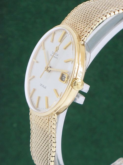 fig 2. SUPERB SOLID 9CT GOLD OMEGA DEVILLE AUTOMATIC DATE CAL 562 WITH ORIGINAL BOXES AND PAPERS MENS WATCH