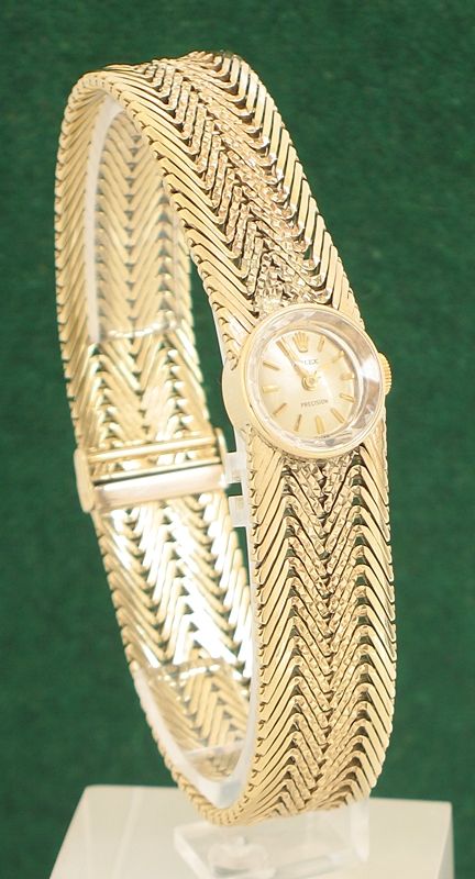 fig 1. EXQUISITE SOLID 9CT GOLD LADIES ROLEX PRECISION COCKTAIL WATCH ORIGINAL PAPERS