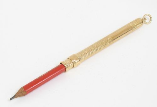 fig 2. EXCEPTIONAL RARE SOLID 18CT GOLD PROPELLING PENCIL BY SAMPSON MORDAN C1927